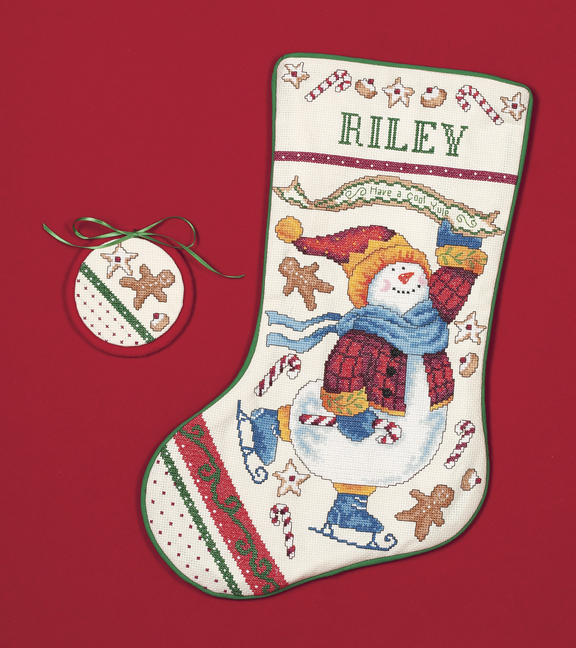 Needlepoint stocking for Dimensions Whimsical Snowman