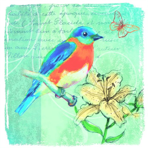 Bird Song bluebird collage